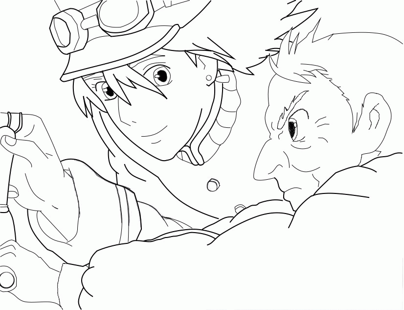 Plansa de colorat cu Anime 24 26